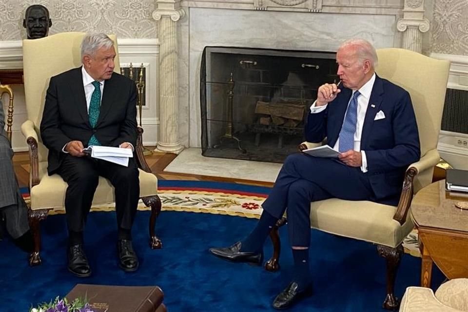 Los Presidentes de México y Estados Unidos en la Oficina Oval.