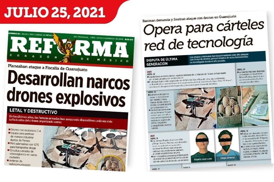 Hace un año, Diego Jiménez y Rogelio Juan Luna fueron detenidos con tres drones hechizos para lanzar explosivos.