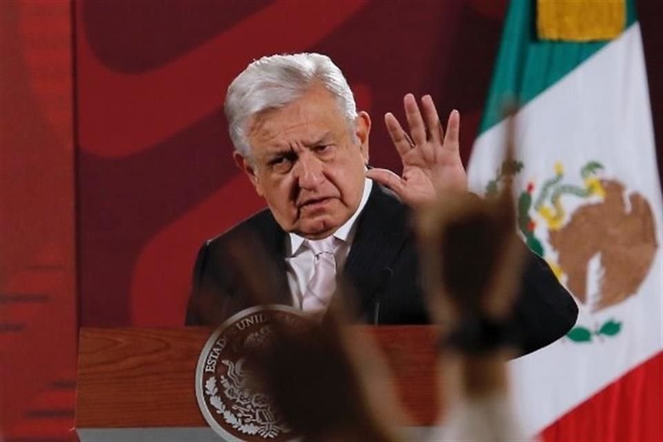 Andrés Manuel López Obrador durante la ronda de preguntas en al conferencia matutina de Palacio Nacional.