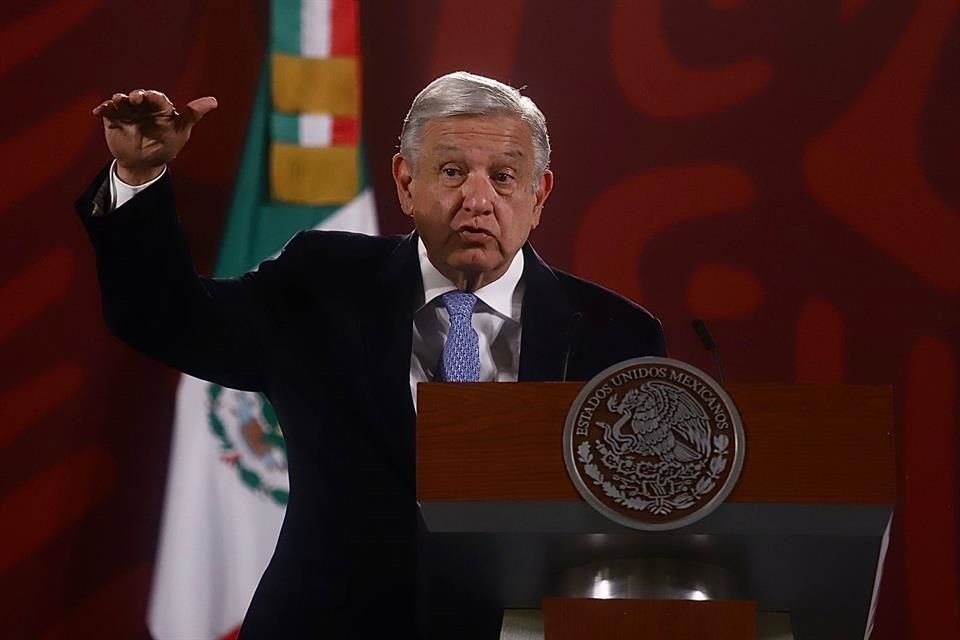 El Presidente Andrés Manuel López Obrador en conferencia de prensa.