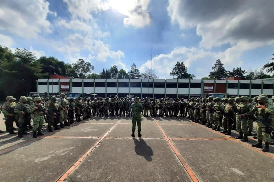 El Ejército Mexicano y la Guardia Nacional enviaron 224 elementos para el refuerzo de la seguridad en Naucalpan.