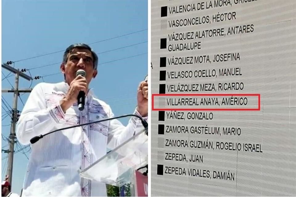 El nombre de Américo Villarreal aparecía en la pantalla del Senado.