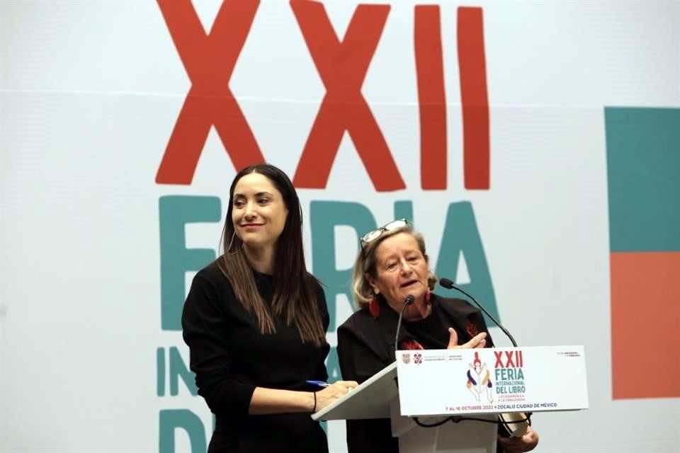 Claudia Curiel de Icaza, Secretaria de Cultura de la CDMX, y Paloma Sáiz, directora de la FIL del Zócalo, dieron a conocer el programa.