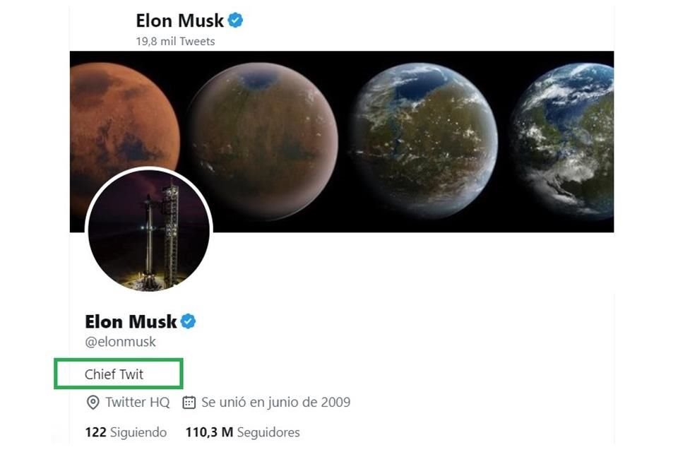 Elon Musk cambió la descripción en su perfil de Twitter.