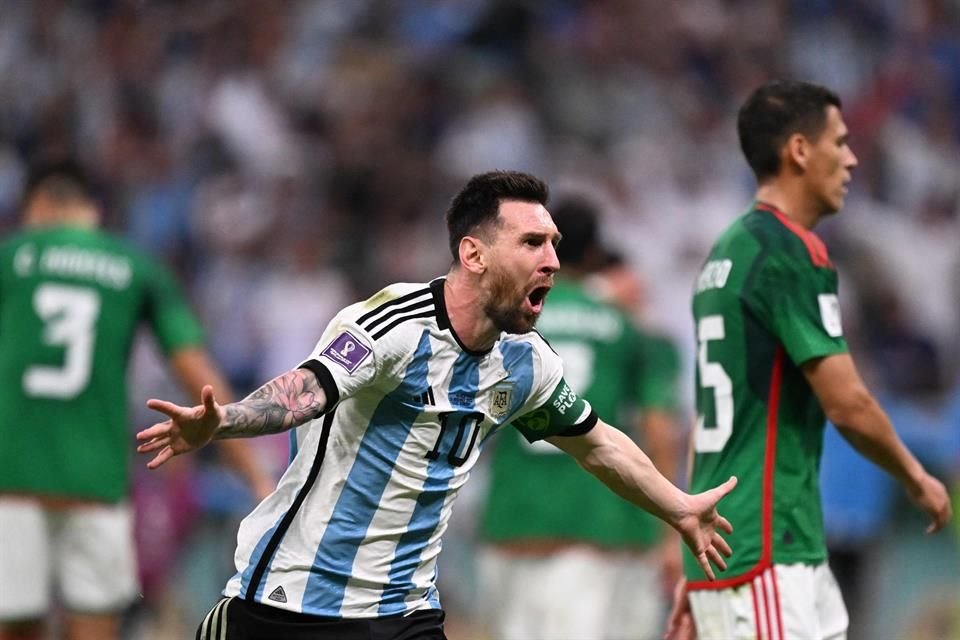 Lionel Messi marcó el primer gol ante México.