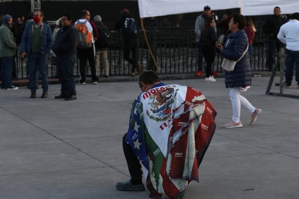 Simpatizantes de AMLO en la Plancha del Zócalo de la Ciudad de México.