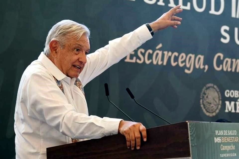 El Presidente Andrés Manuel López Obrador en su Plan de Salud IMSS-Bienestar en Campeche.