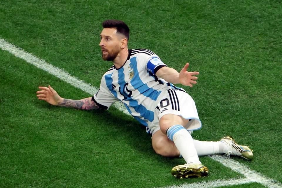 Messi, durante la celebración de su anotación.