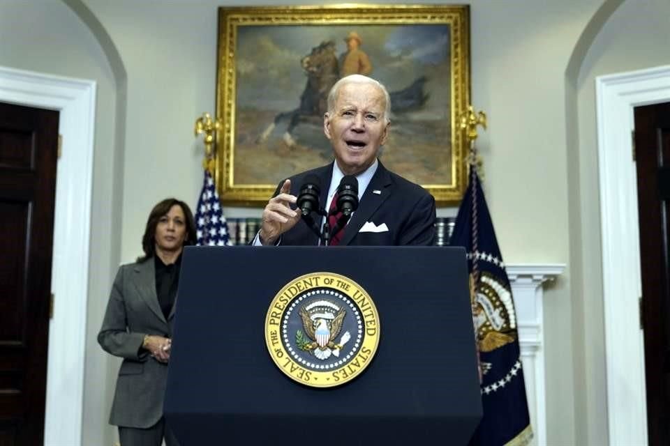 El Presidente Joe Biden habla sobre la seguridad fronteriza en la Sala Roosevelt de la Casa Blanca, en Washington.