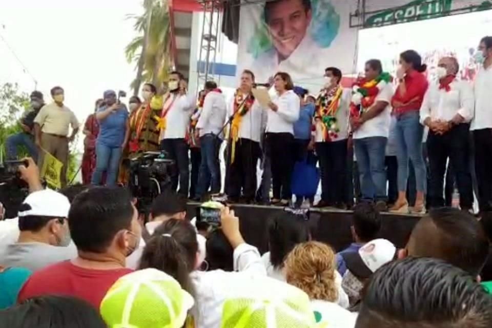 La candidata hizo el anuncio en un mitin del priista en Ometepec.