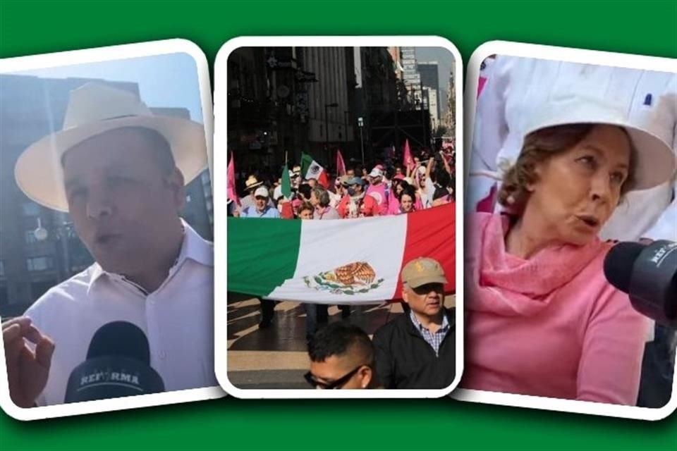 Con pancartas, vestimenta rosa y blanca, las mujeres, hombres y niños han llegado a través de autobuses, a pie o en transporte público a diferentes zonas del Zócalo.