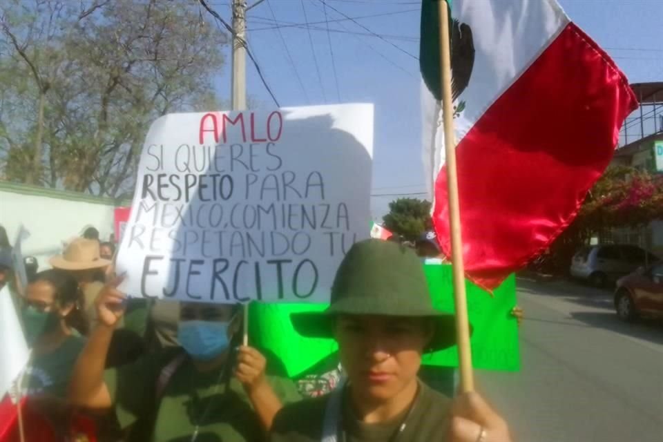 Aspecto de la manifestación en Cuautla, Morelos.