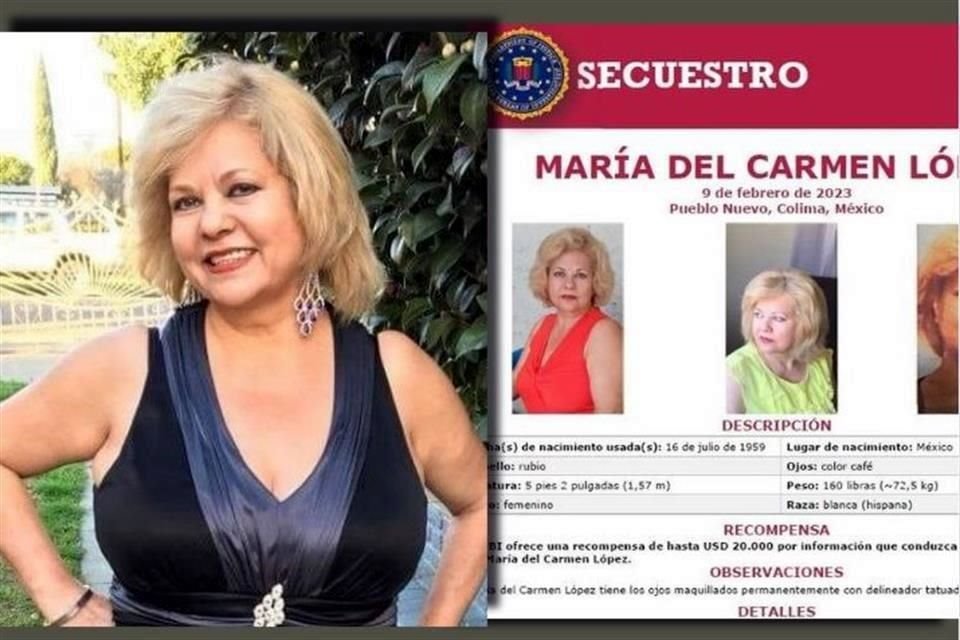 María del Carmen López fue secuestrada desde el 9 de febrero en Pueblo Nuevo, en Colima, de acuerdo con reportes de autoridades.