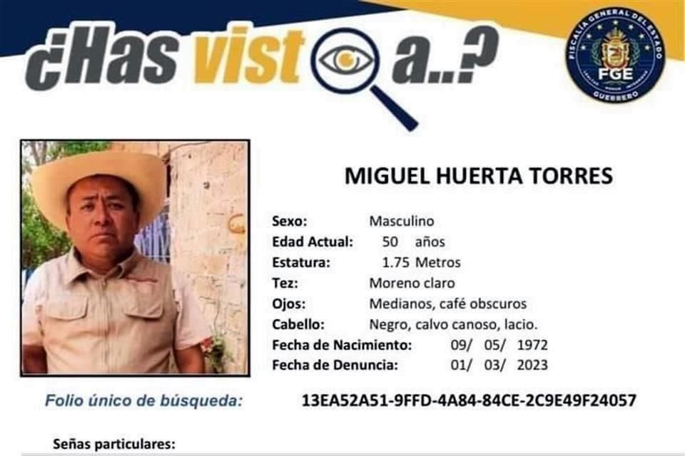 Miguel Huerta Torres fue privado de su libertad el pasado 28 de febrero en la localidad de Temaxcalapa.