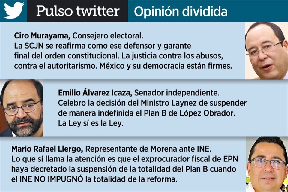 El Ministro de la Corte Javier Laynez desactiv los efectos del 'Plan B' promovido por el gobierno federal y que pretende disminuir las facultades operativas del Instituto electoral.
