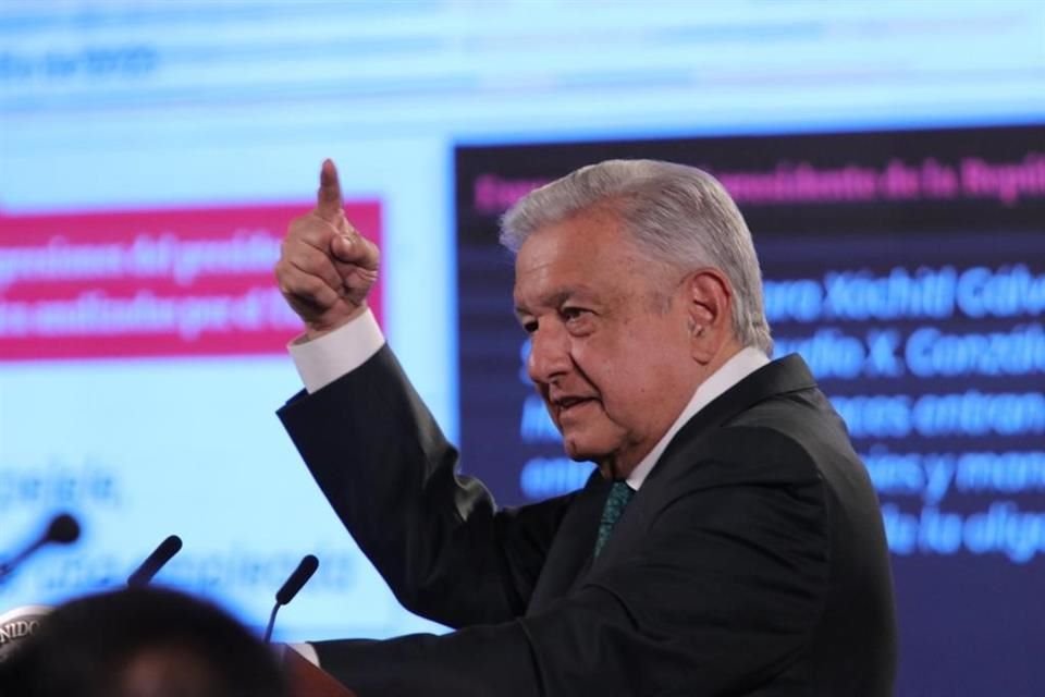 El Presidente López Obrador en conferencia.