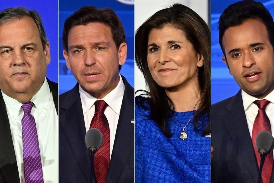 DeSantis, Christie, Haley y Ramaswamy son los aspirantes que se clasificaron al cuarto debate republicano de mañana, al que Trump volverá a faltar.