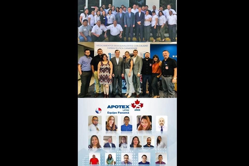 Equipos de Apotex Nicaragua, Apotex Costa Rica y Apotex Panamá (fotos tomadas previo a Pandemia por Covid 19).