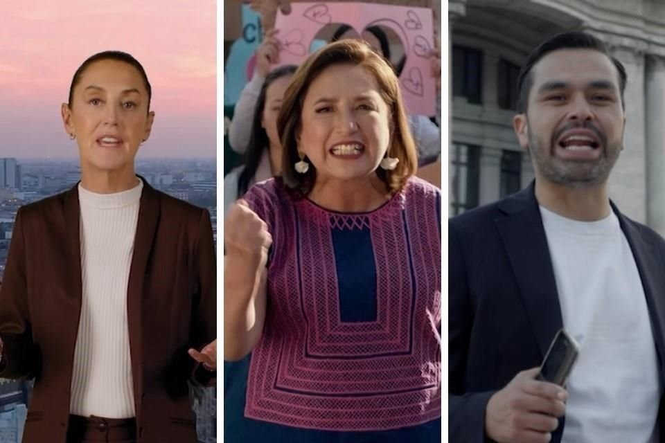 Los spots de campaña de Claudia Sheinbaum, Xóchitl Gálvez y Jorge Álvarez Máynez comenzarán a transmitirse en radio y televisión a partir del próximo 1 de marzo.