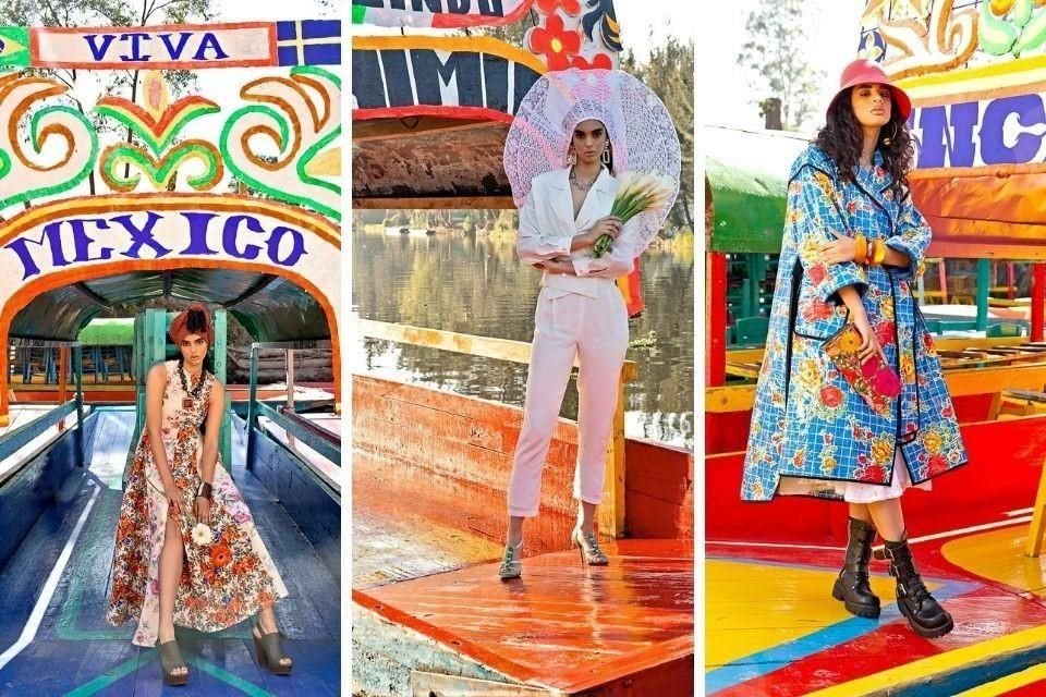 Al estilo de 'Maria Candelaria' prendas de diseñadoras mexicanas contemporáneas alegran los legendarios canales de Xochimilco.