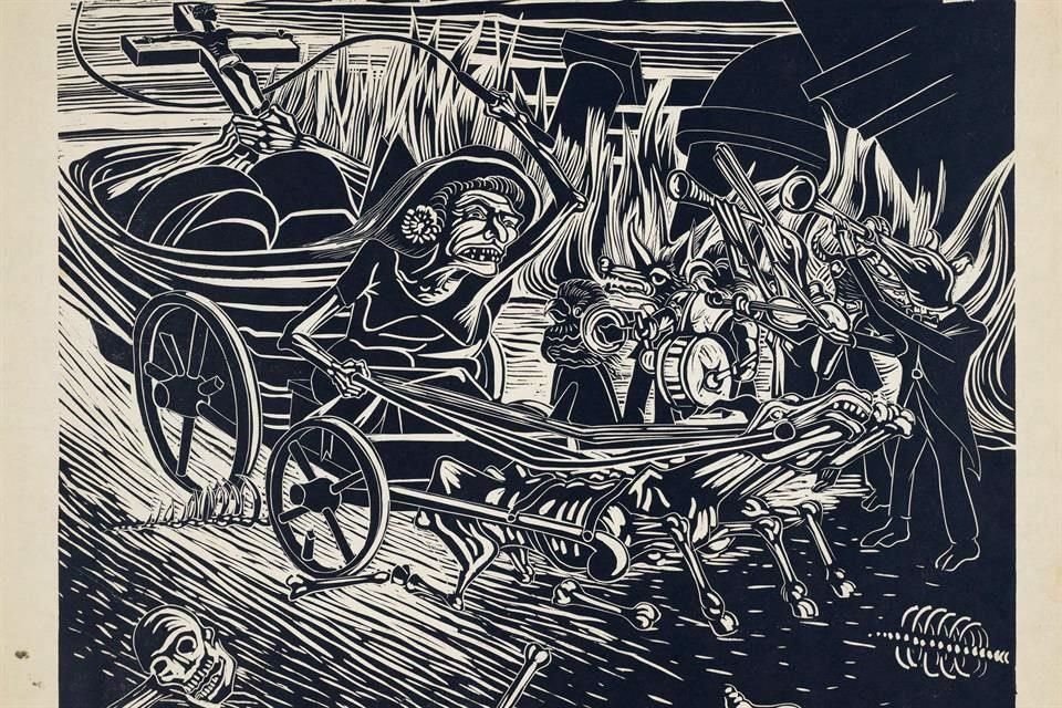 'El carro de la muerte', grabado de Francisco Dosamantes, que forma parte del acervo donado al MET por la pareja de coleccionistas Pinkowitz.