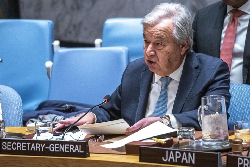 El Secretario General de la ONU, Antonio Guterres, durante una reunión del Consejo de Seguridad.