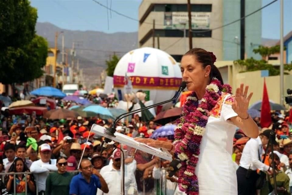 Claudia Sheinbaum, candidata presidencial de Morena, realizó este martes una gira en Oaxaca.