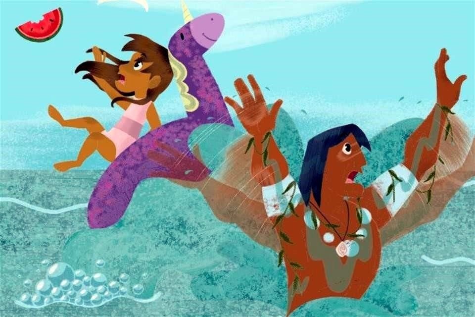 Flotando en las aguas del Pacífico sobre su unicornio inflable, la pequeña Valentina de pronto verá interrumpido su día en la playa por un improbable personaje.