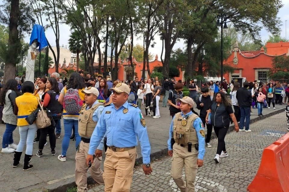 Elementos de la Policía Turística están desplegados en los puntos con mayor afluencia de la Ciudad.