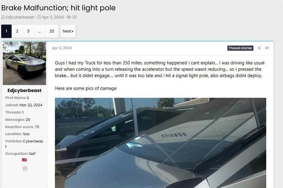 Propietarios del Cybertruck de Tesla señalan que el vehículo fue 'sacado apresuradamente' y que está funcionando mal a un ritmo asombroso.