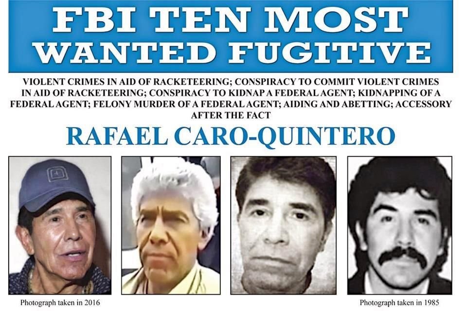Rafael Caro Quintero fue buscado por autoridades de Estados Unidos por diversos delitos.