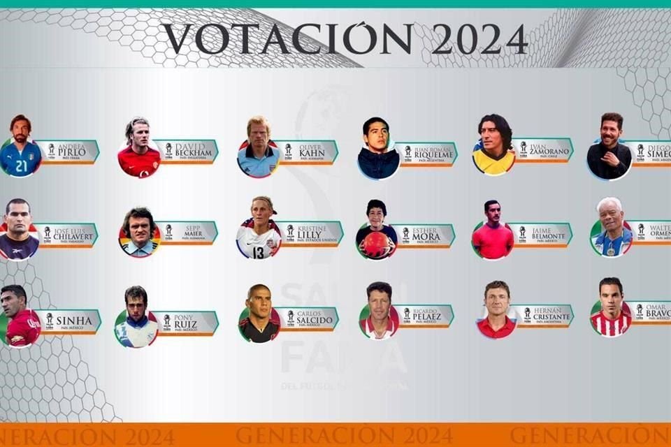 Esta es la Generación 2024 del Salón de la Fama del Futbol Internacional que será investida el 3 de septiembre en León, Guanajuato.