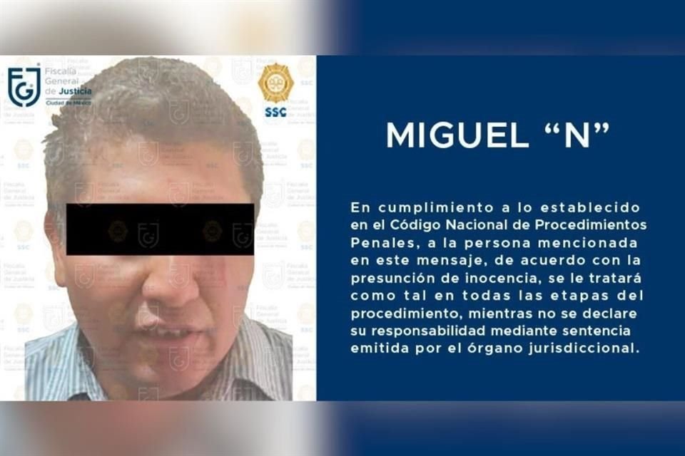 Miguel 'N', presunto feminicida de María José fue llevado a proceso.