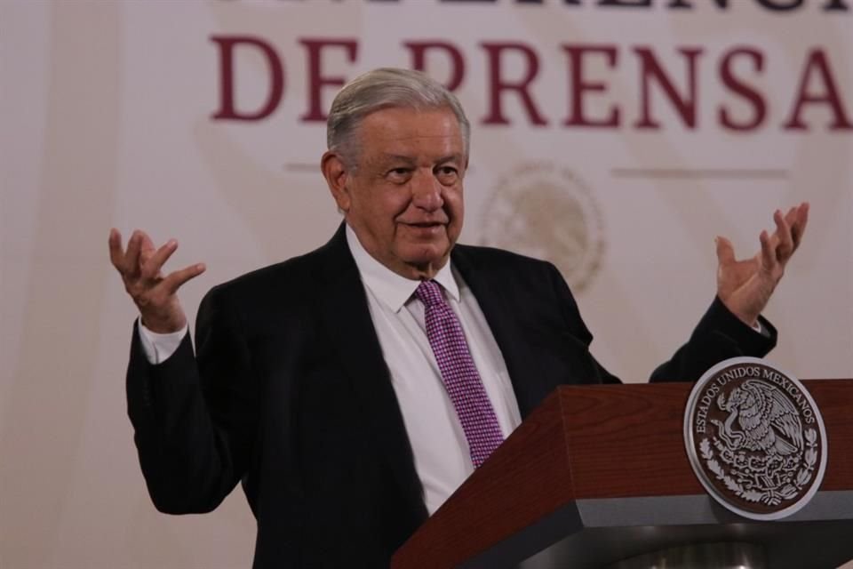 El Presidente de México Andrés Manuel López Obrador, durante la conferencia mañanera en Palacio Nacional.