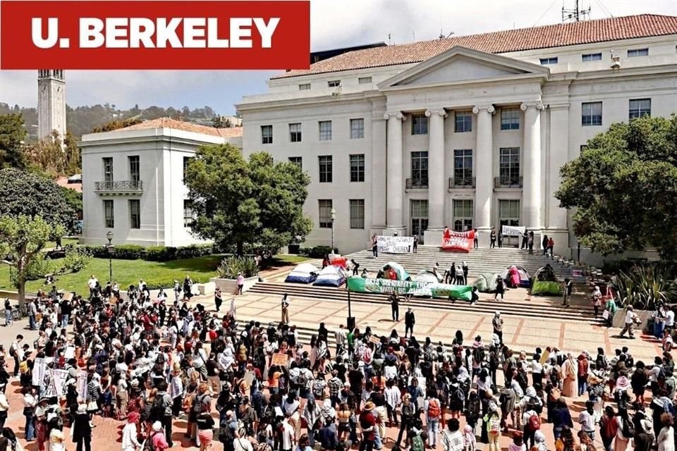 Protestas en la Universidad de Berkeley en favor de Palestina.