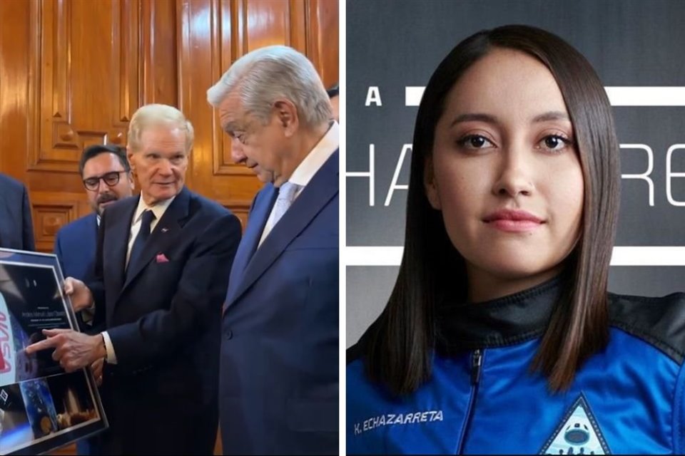 Durante reunión con el director de la NASA (izq.), AMLO abordó la posibilidad de que la astronauta mexicana, Katya Echazarreta (der.), regrese al espacio.