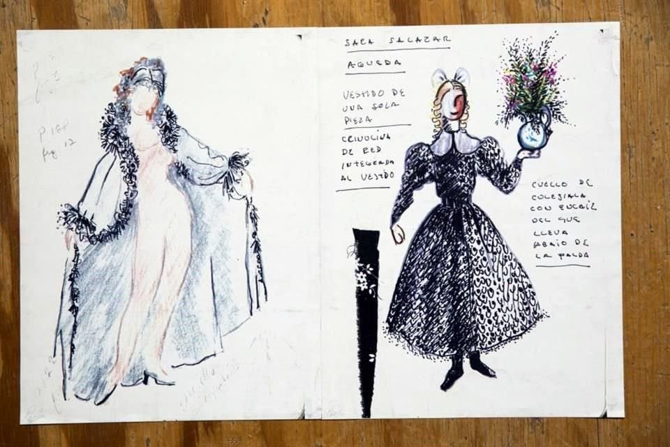 Diseños de vestuario realizados por Flores Canelo para sus coreografías forman parte del archivo.