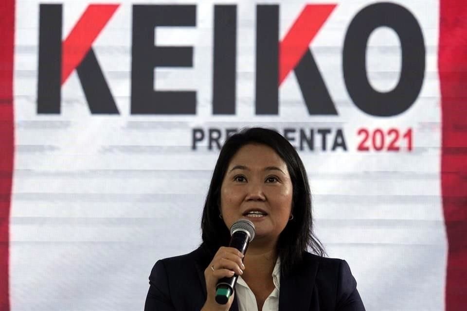 La derechista Keiko Fujimori dijo que reconocerá triunfo presidencial de Pedro Castillo en Perú, pero llama a movilizaciones en su contra.