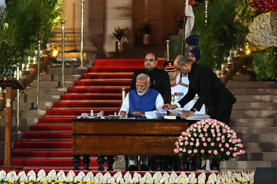 Narendra Modi después de juramentar en su tercer mandato como Primer Ministro de India.