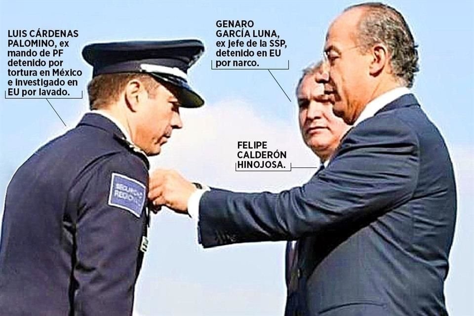 En junio de 2011, Felipe Caldern otorg la Medalla al Mrito Policial a Luis Crdenas Palomino, entonces jefe de la Divisin de Seguridad Regional de la Polica Federal.