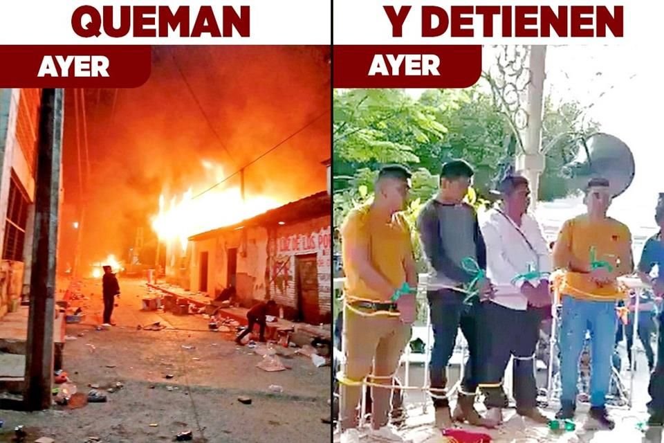 Miembros del grupo 'El Machete' replegaron a militares y elementos de la GN, para después catear y quemar al menos 12 viviendas.