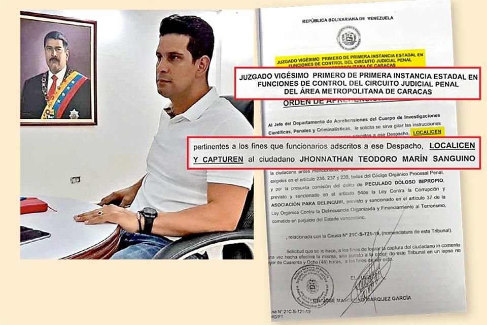 Jhonnathan Teodoro Marín Sanguino es buscado por las autoridades venezolanas.