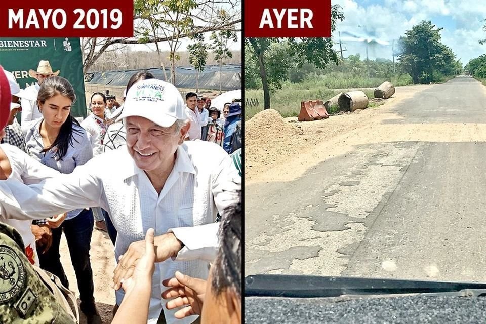 El Presidente prometió reparar la carretera en 2019.