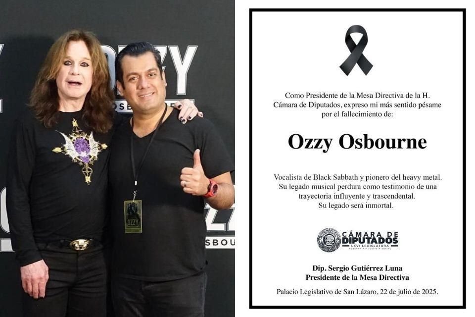 Luego de que el presidente de la Cámara de Diputados, Sergio Gutiérrez Luna, publicara una foto con el fallecido cantante Ozzy Osbourne, las cuentas oficiales del Congreso publicaron una esquela.