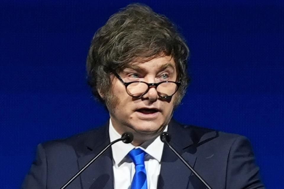 El Presidente Javier Milei durante un foro en Miami, el 6 de noviembre del 2025.