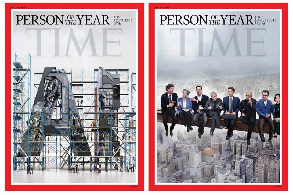 La revista Time nombró como Persona del Año a los 'arquitectos de la Inteligencia Artificial', entre ellos Elon Musk y Mark Zuckerberg.