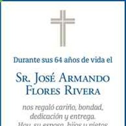 Señor José Armando Flores Rivera Obituario Esquela